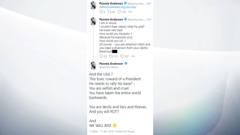 Le tweet de Pamela Anderson