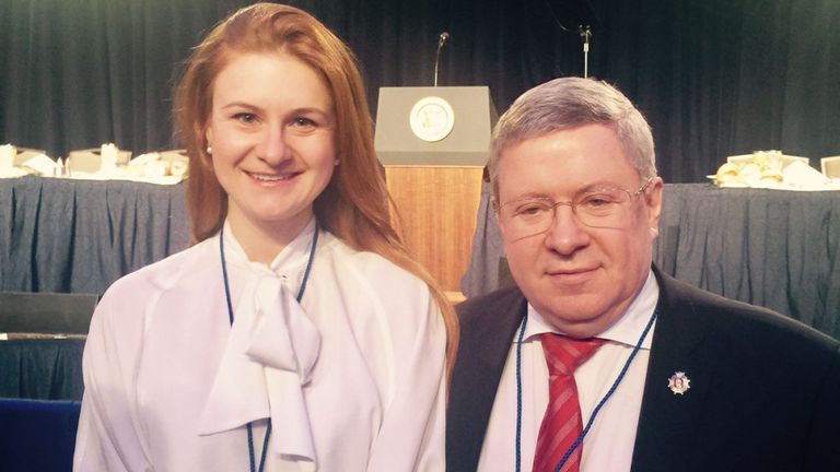 Maria Butina avec l'envoyé Alexander Torshin