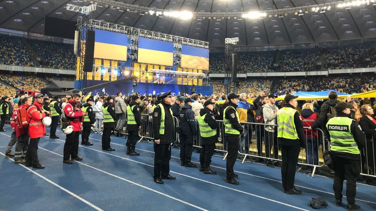 Le rassemblement a eu lieu au stade olympique de Kiev