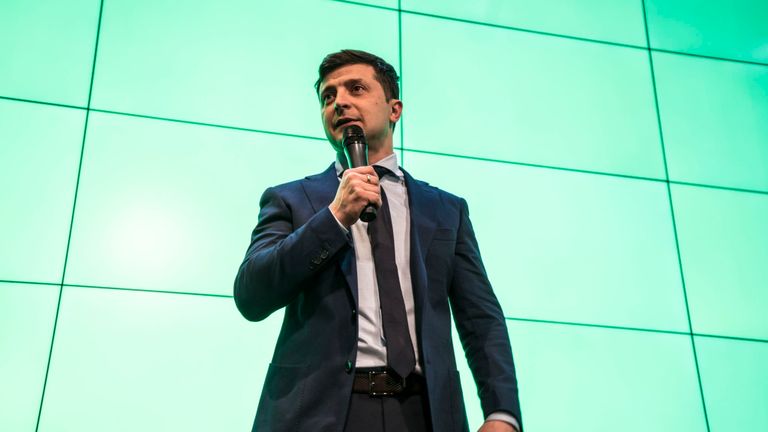 Le comédien et principal candidat à la présidence ukrainienne Volodymyr Zelenskiy