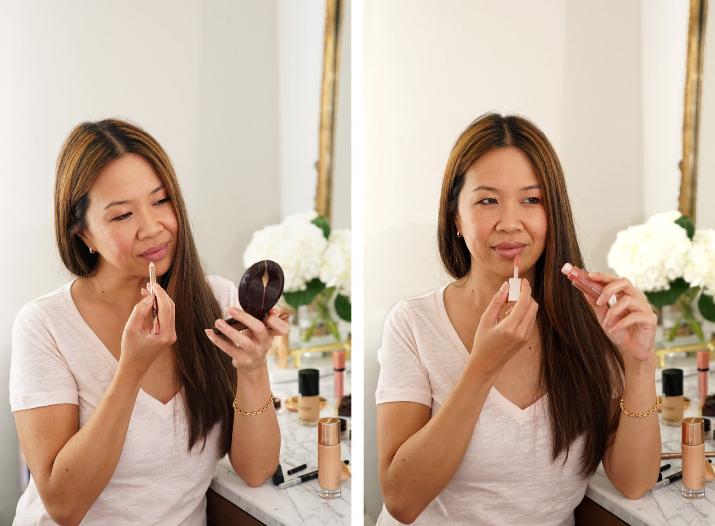 Charlotte Tilbury Pillow Talk et Fenty Glow Gloss Bomb