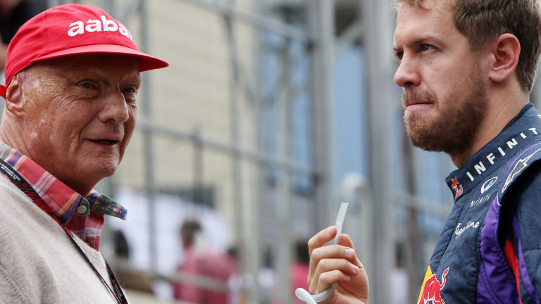 Niki Lauda et Sebastian Vettel 