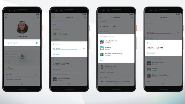Fonctionnalités Family Link dans Android Q