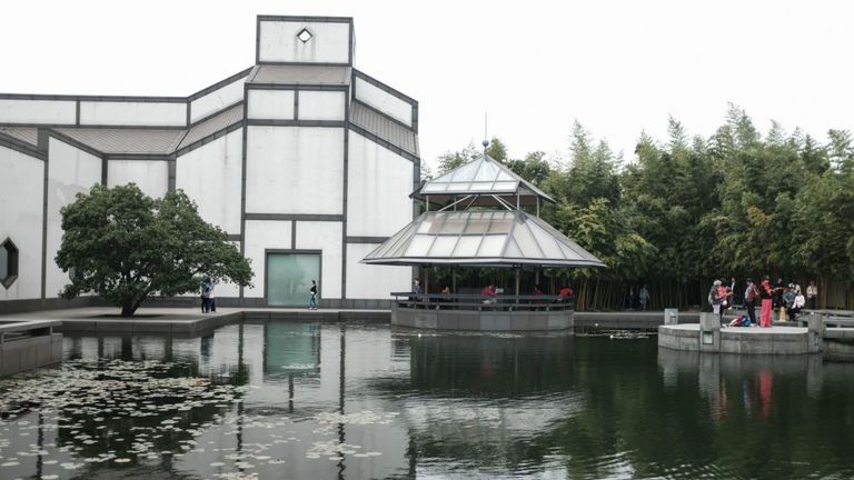Musée de Suzhou, conçu par I.M. Pei à Suzhou, dans la province orientale du Jiangsu en Chine