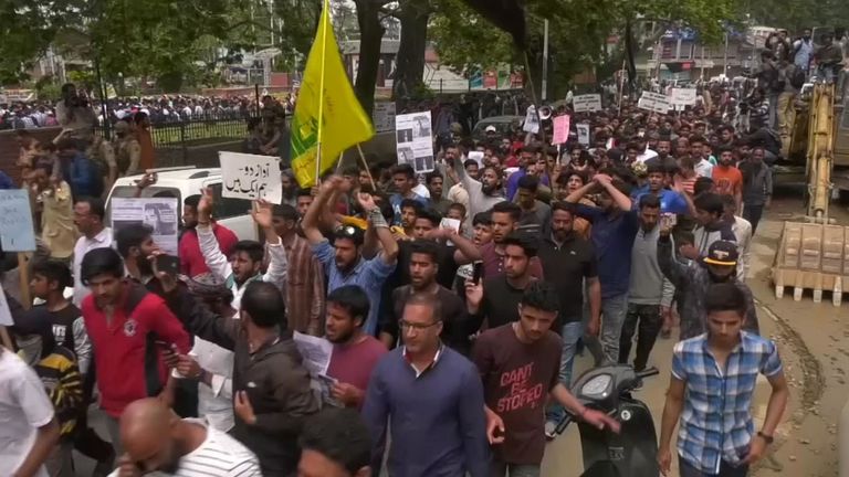 Manifestations au Cachemire