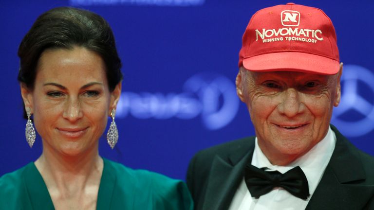 Lauda avec sa femme Birgit Wetzinger