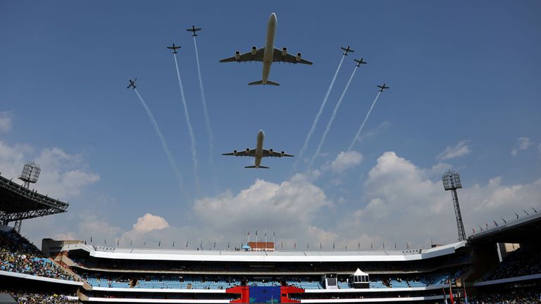 Avion survolant l'inauguration du président sud-africain Cyril Ramaphosa