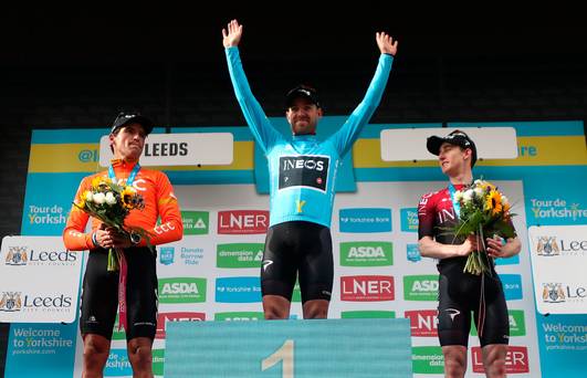 Dunbar dans le cadre du Giro après avoir terminé troisième derrière Lawless dans le Yorkshire