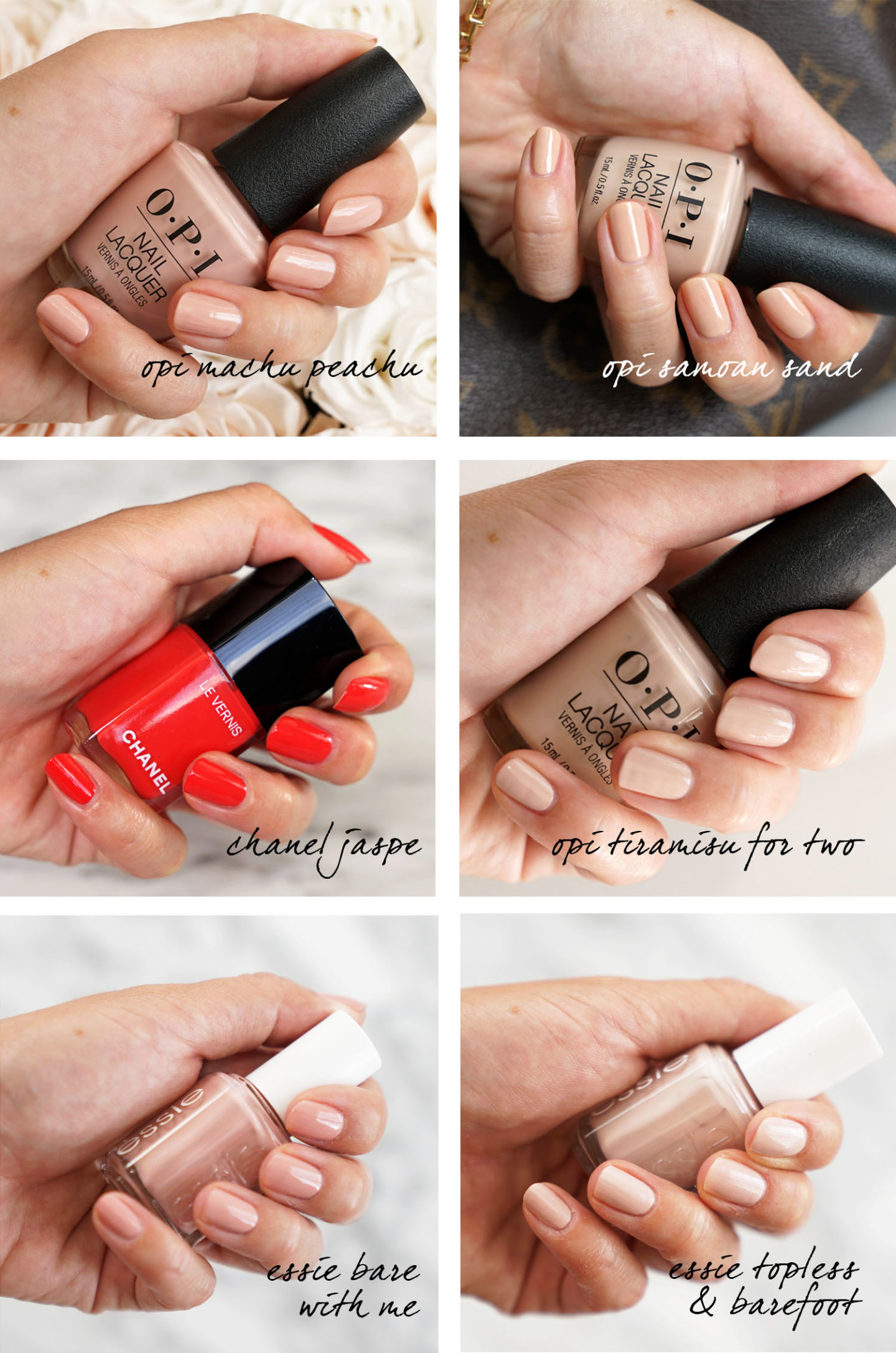 Vernis à ongles Favoris OPI, Chanel, Essie