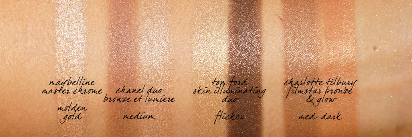 Tom Ford Skin Illuminating Duo en comparaisons de nuances de scintillement