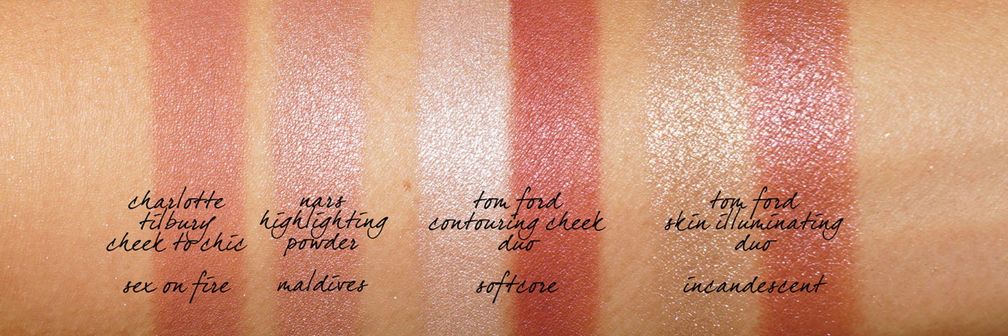 Tom Ford Skin Illuminating Duo dans les comparaisons d'échantillons incandescents