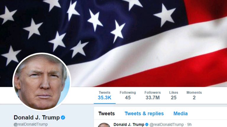 Trump page Twitter