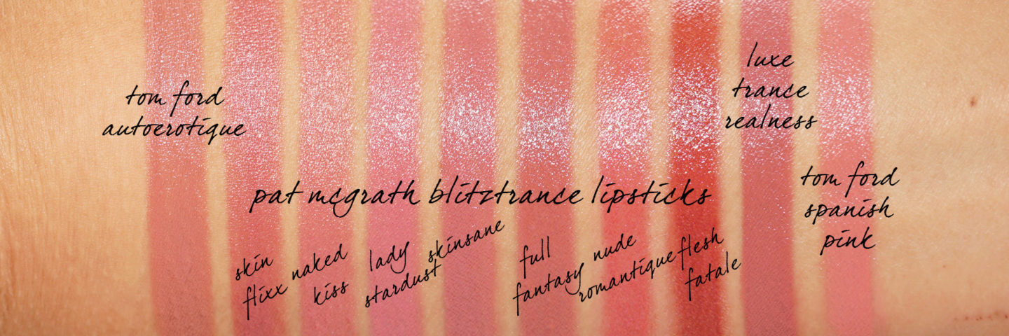Échantillons de rouges à lèvres neutres Tom Ford, Pat McGrath