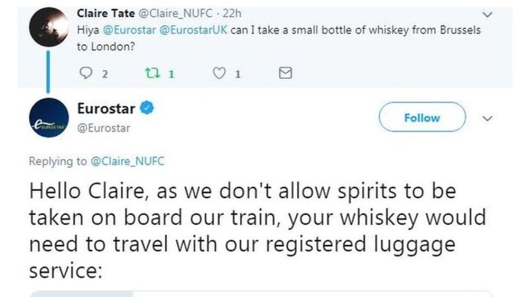 Eurostar expose sa politique à un passager
