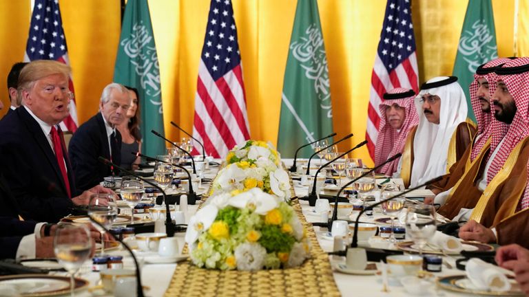 Un petit-déjeuner de travail a été organisé entre le président Trump et le prince héritier saoudien Mohammed bin Salman.
