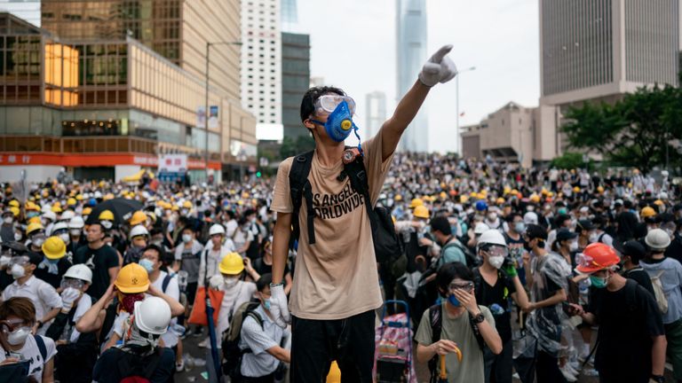 Manifestants à Hong Kong
