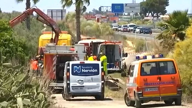 Services d'urgence sur le lieu de l'accident