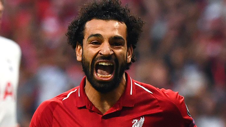 Mo Salah après avoir marqué un penalty pour Liverpool