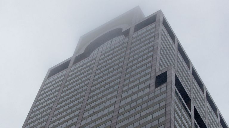 Le bâtiment à Manhattan où un hélicoptère s'est écrasé