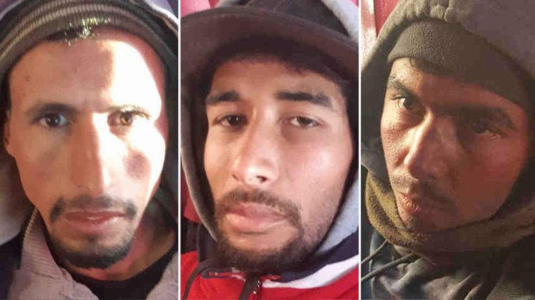 Abdessamad Ejjoud (à gauche), Rachid Afatti (au centre) et Youness Ouaziyad (à droite)