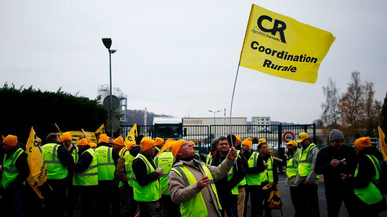 Les agriculteurs français ont protesté contre l'utilisation d'huile de palme dans Nutella l'année dernière