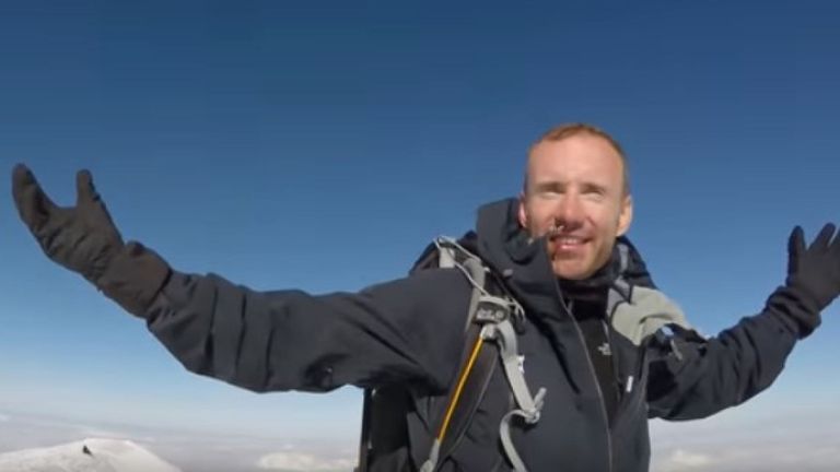 Robin Fisher lors d'une ascension du Mont Blanc en 2015