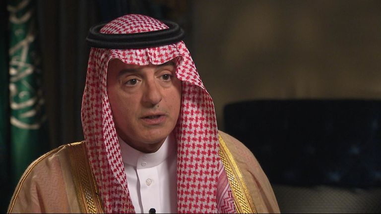 Le ministre saoudien des Affaires étrangères, Adel al-Jubeir, a déclaré à Sky News que le gouvernement saoudien voulait "éviter la guerre à tout prix". avec l'Iran
