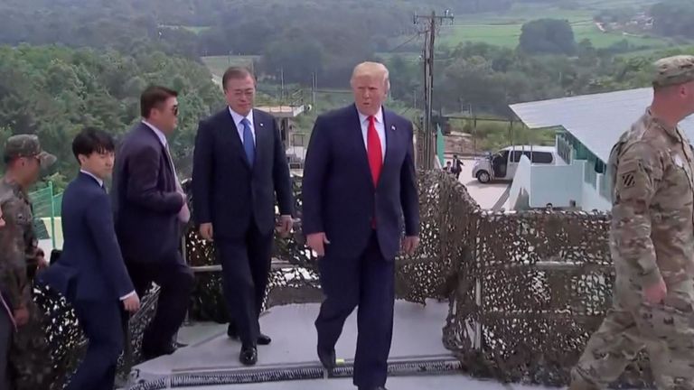 Donald Trump était accompagné de son homologue sud-coréen Moon Jae-in