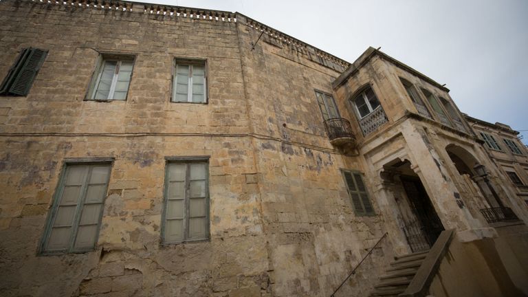 L'extérieur de la Villa Guardamangia est vu le 26 novembre 2015 à La Valette, à Malte