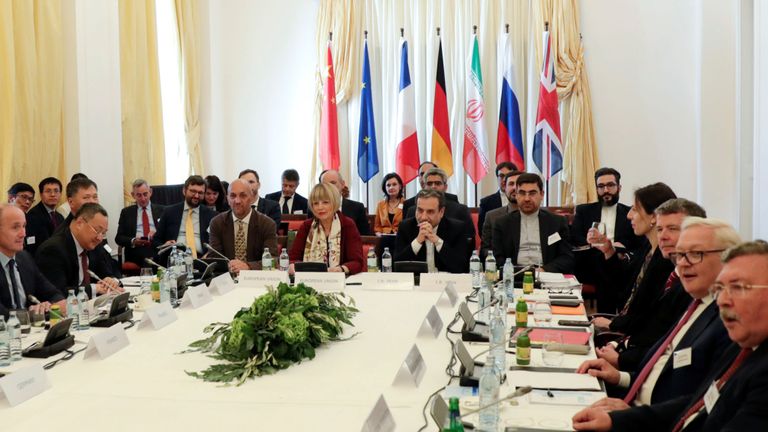 Le premier négociateur nucléaire iranien Abbas Araqchi lors d'une réunion du JCPOA (accord nucléaire) à Vienne vendredi