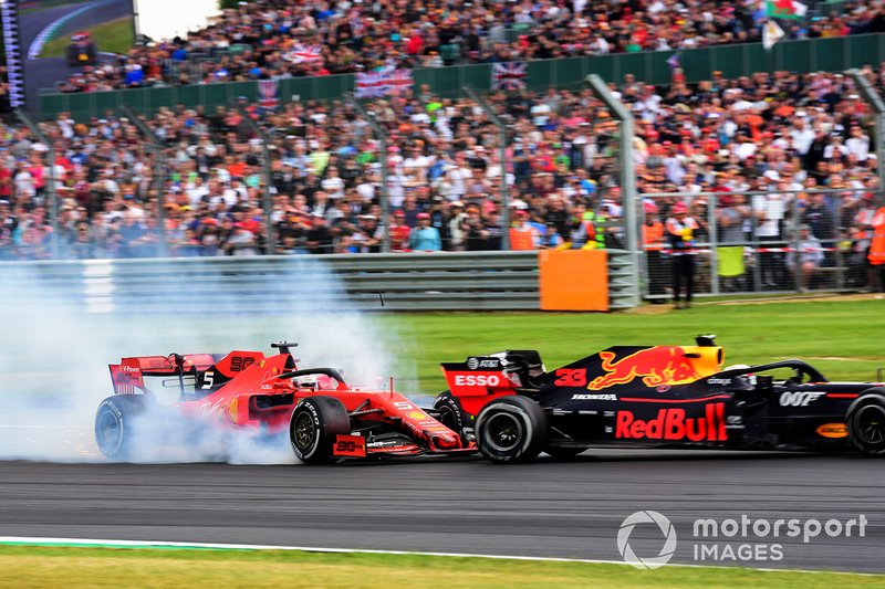 Sebastian Vettel, Ferrari SF90 dans larrière de Max Verstappen, Red Bull Racing RB15 