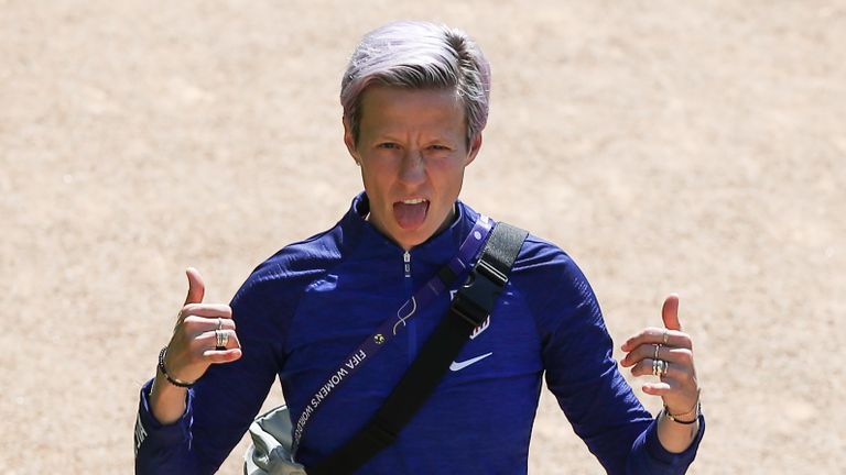 Lyon, France - 06 juillet: Megan Rapinoe des États-Unis lors d'une séance d'entraînement américaine au Terrain d'Honneur lors de la Coupe du Monde Féminine de la FIFA, France 2019 le 6 juillet 2019 à Lyon, en France. (Photo de Marc Atkins / Getty Images)