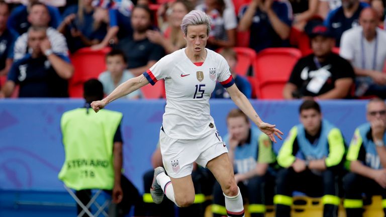 Paris, France - 28 juin: Megan Rapinoe des États-Unis femmes lors du match de la Coupe du Monde Femmes entre la France et les États-Unis au Parc des Princes le 28 juin 2019 à Paris en France (Photo de Eric Verhoeven / Soccrates / Getty Images)