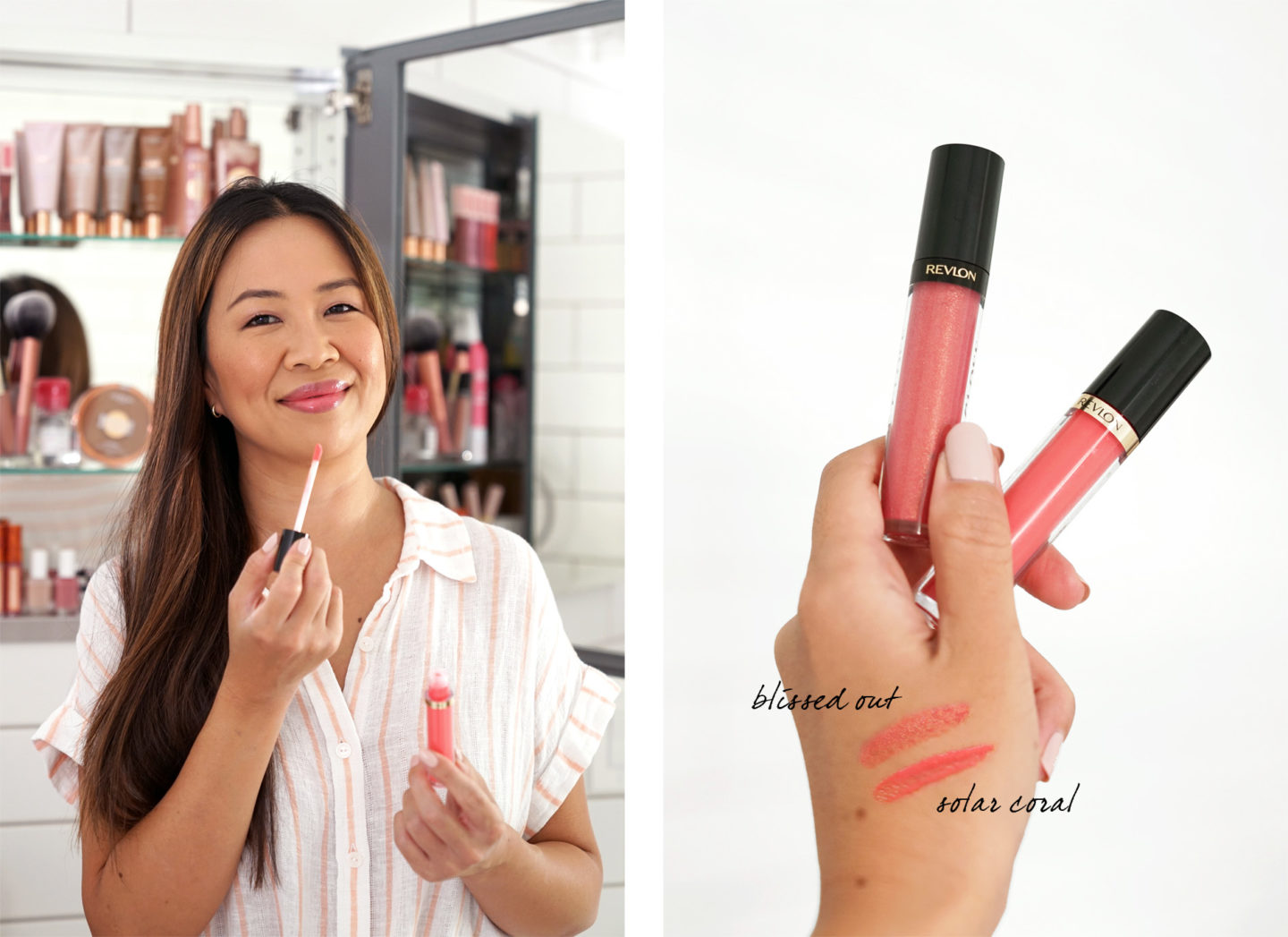 Revlon Super Lustrous Gloss corail solaire et Blissed Out | Le look book beauté