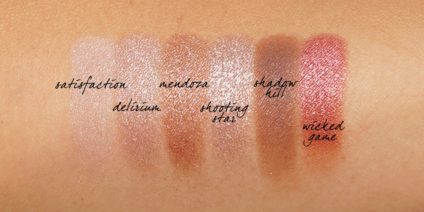 Échantillons de la palette de fard à paupières Mini Wanted de NARS