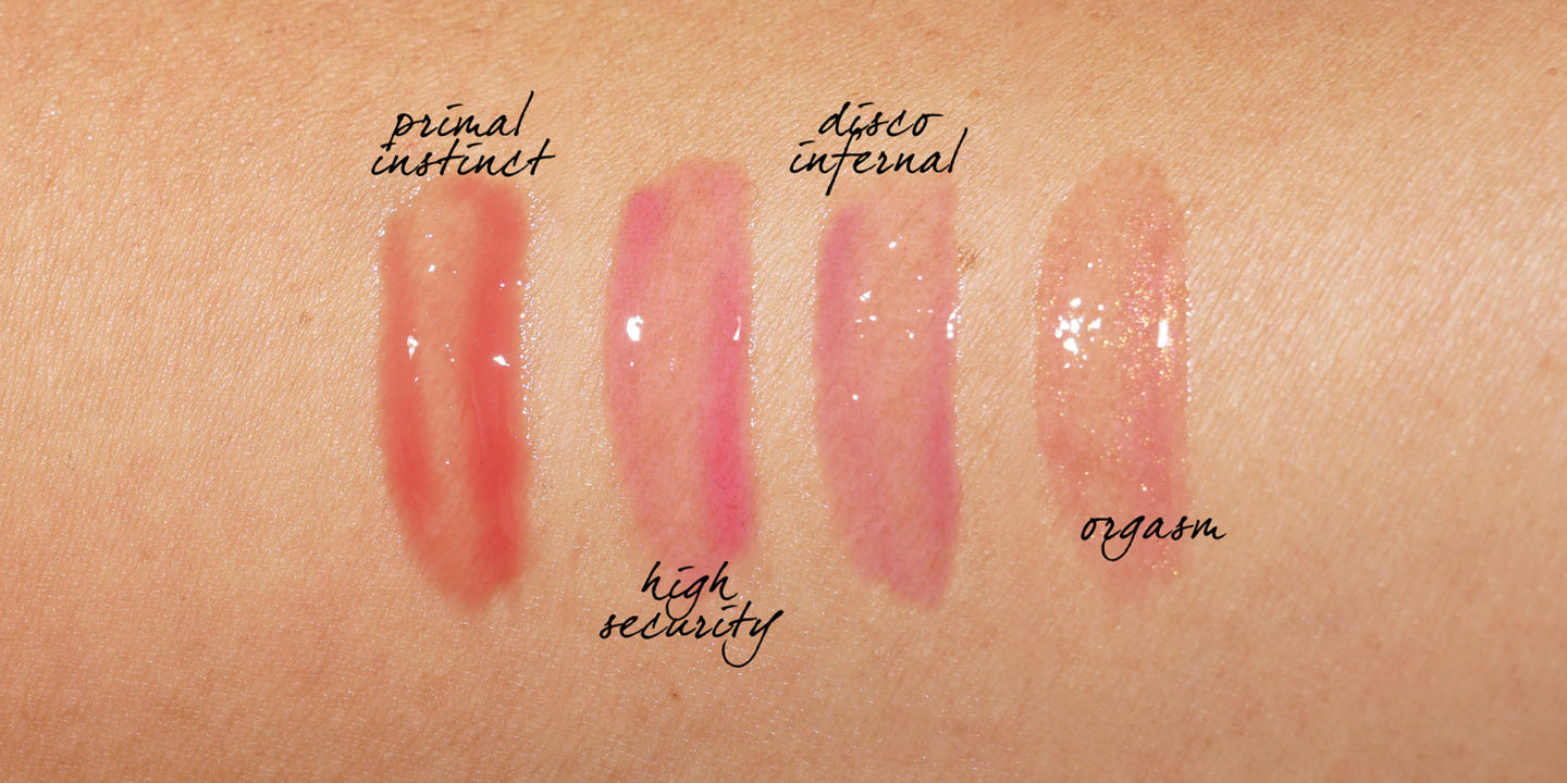 NARS teinté aux lèvres à base d'huile, instinct primordial, haute sécurité, échantillons disco infernal