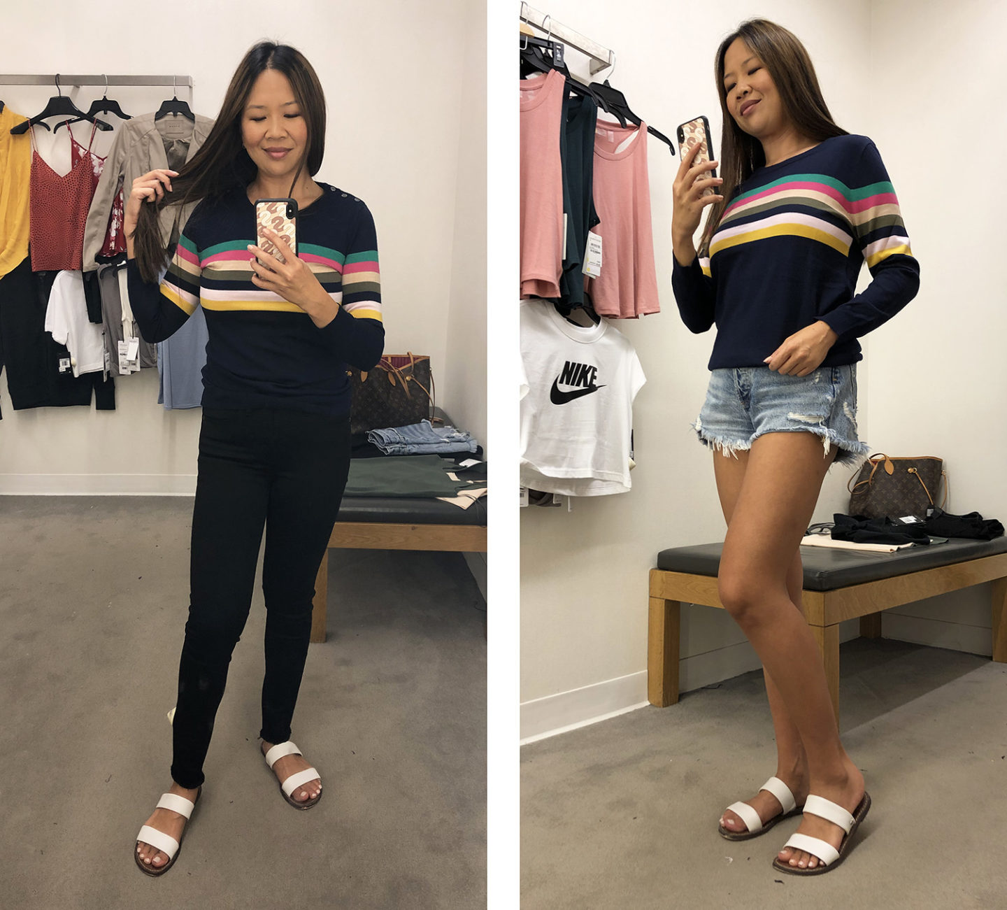 Nordstrom Jcrew Tippi Sweater Multistripe dans la marine