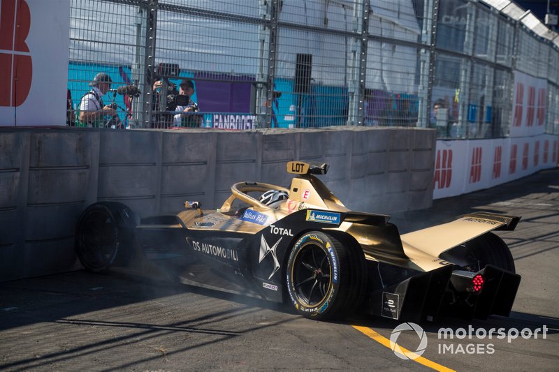 André Lotterer, DS TECHEETAH, DS E-Tense FE19 frappe la barrière