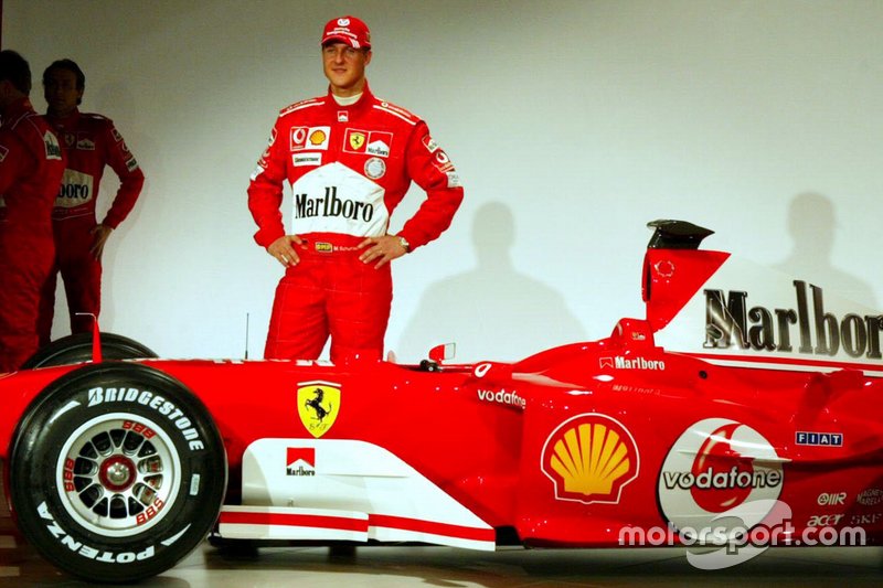 Michael Schumacher avec la nouvelle Ferrari F2004