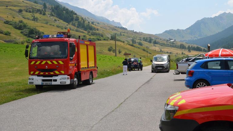 Services d'urgence sur les lieux. Photo: A.DERLAOUI / Communication SDIS04