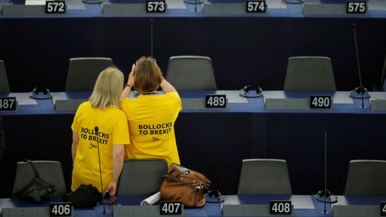Les députés de la Démi Lib organisent une manifestation anti-Brexit au Parlement européen