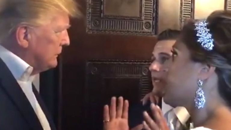 Donald Trump s'écrase lors d'un mariage dans le New Jersey. Pic: @ SND321