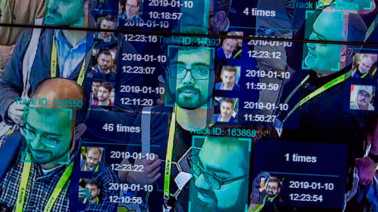 La technologie de reconnaissance faciale est testée lors d'un récent événement aux États-Unis. Image de fichier
