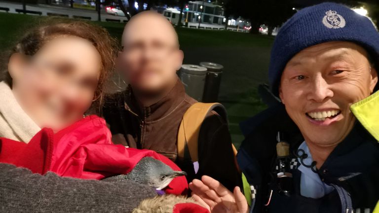 Les vagabonds en train de se dandiner ont été enlevés par l'agent John Zhu. Pic: police de Wellington