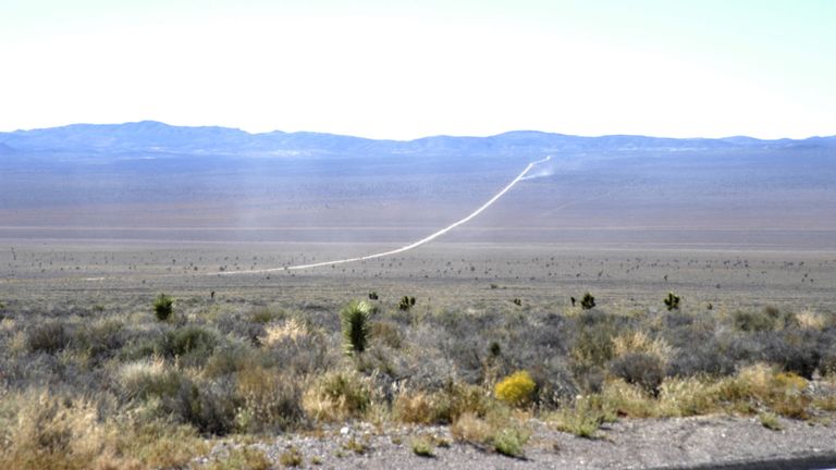 Photo d'archive du secteur 51 (Groom Lake, Dreamland) près de Rachel, dans le Nevada, en 2004