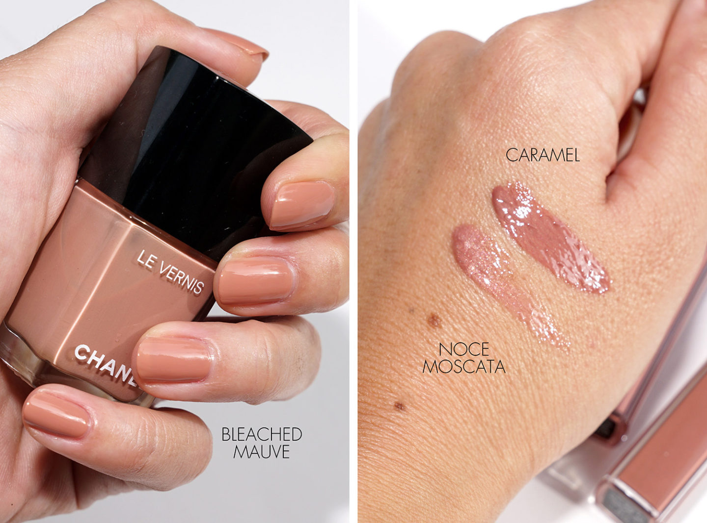 Chanel Le Vernis Caramel Brillant Coco Gloss Mauve Rouge Blanchi