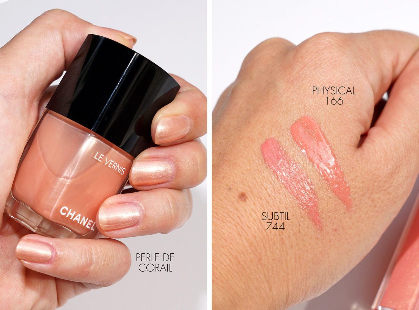 Chanel Le Vernis Perle de Corail + Rouge Gloss Coco Subtil et Physique
