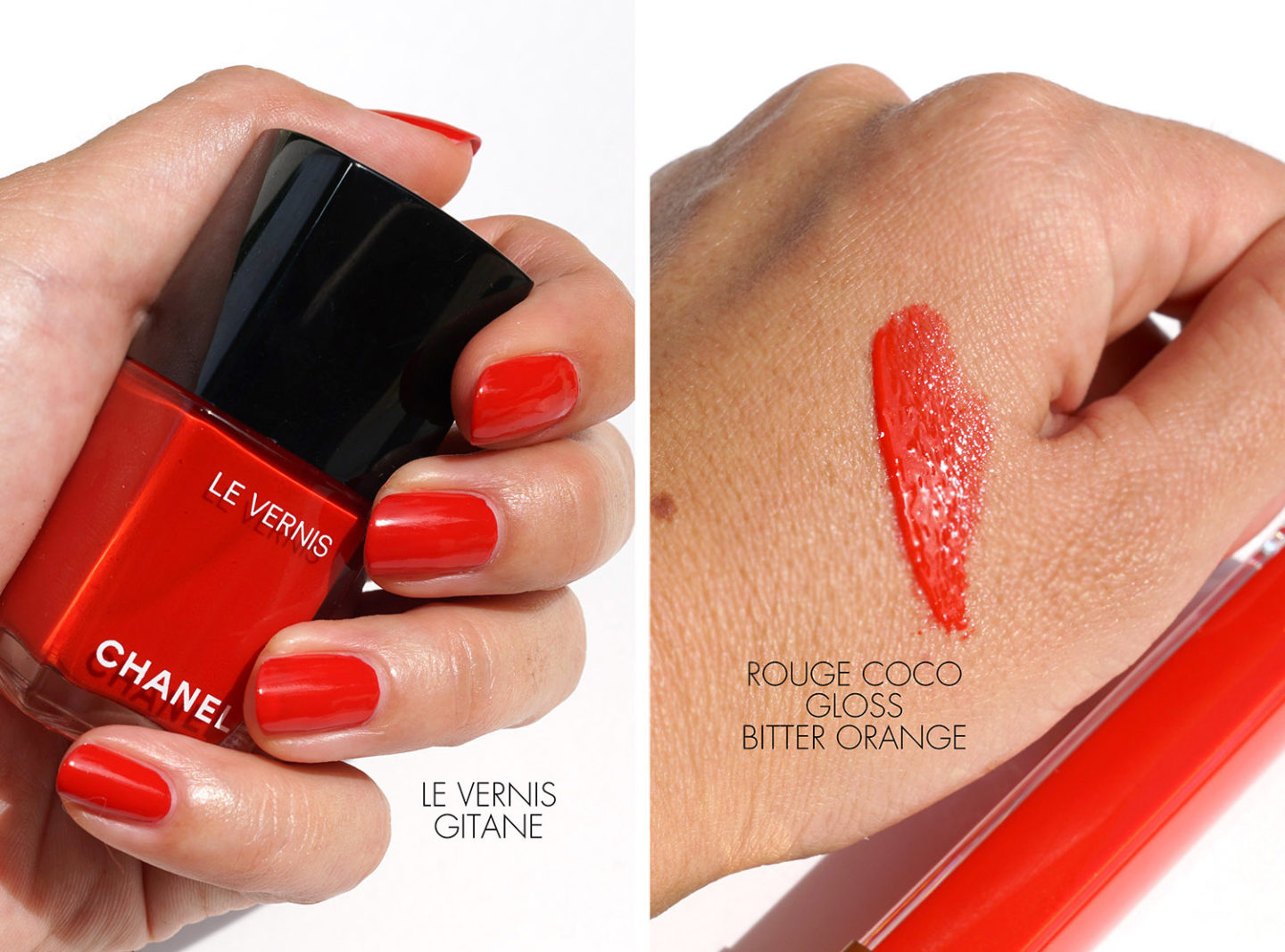 Chanel Rouge Coco Gloss Orange Amère et Le Vernis Gitane