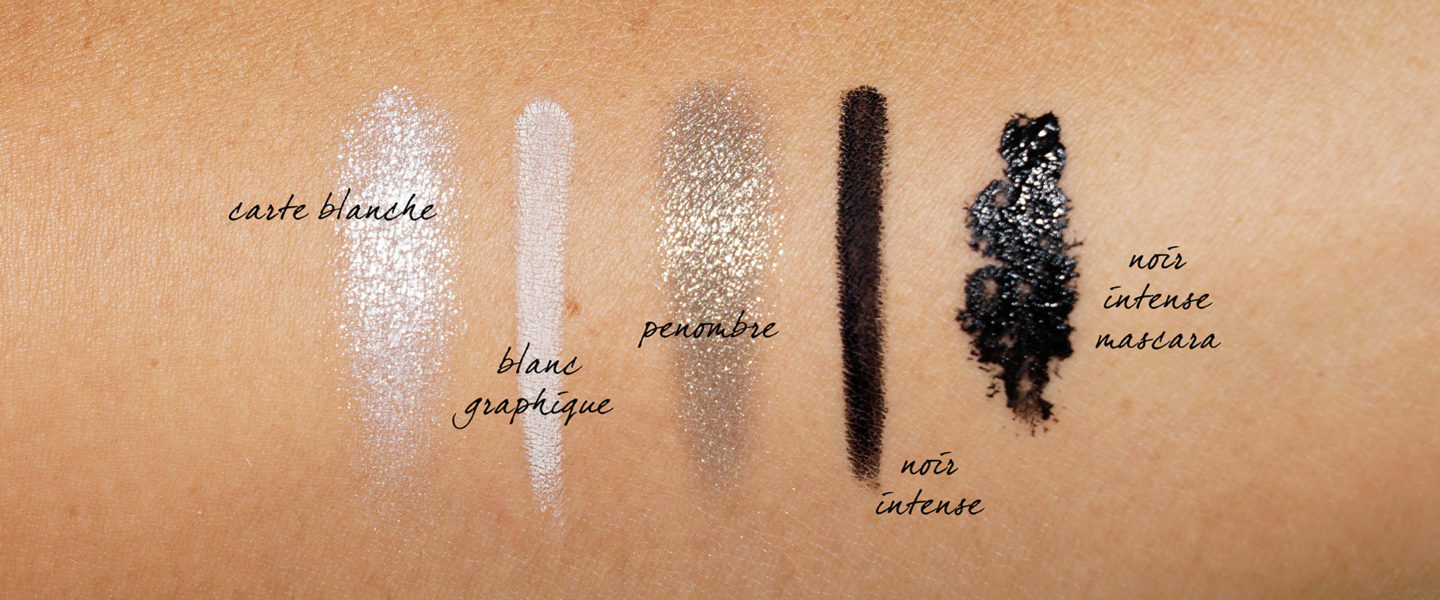 Échantillons de fard à paupières et d'un liner maquillage