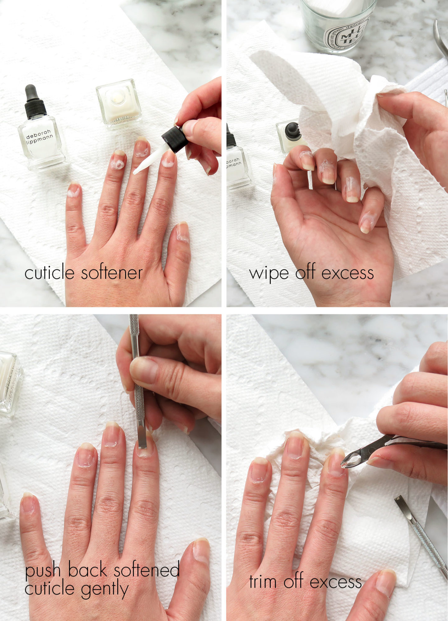 Tutoriel de découpe des étapes de soin des cuticules